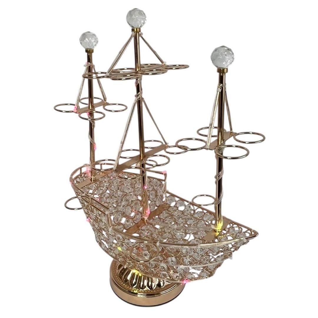 【美品】テキーラ観覧車 船 LED カクテルグラスホルダー 24カップ