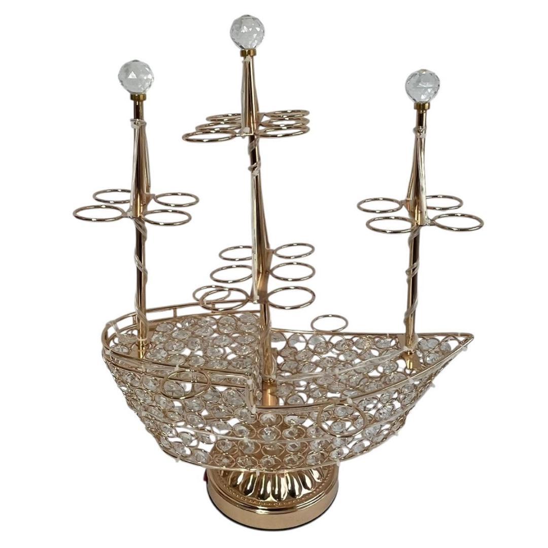 【美品】テキーラ観覧車 船 LED カクテルグラスホルダー 24カップ