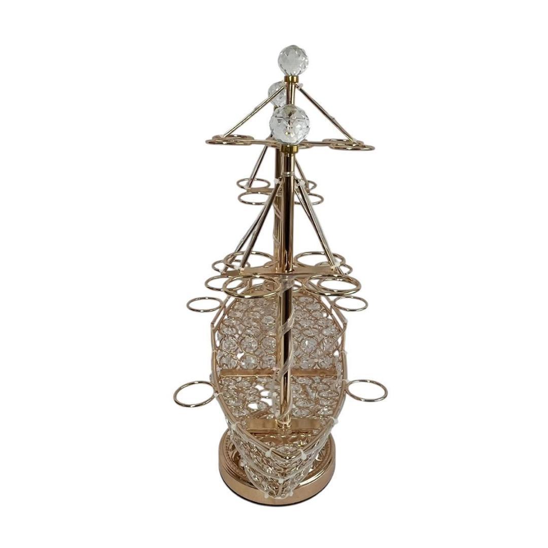 【美品】テキーラ観覧車 船 LED カクテルグラスホルダー 24カップ