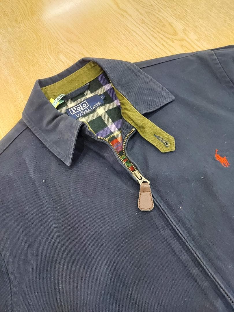 ラルフローレン　ブルゾン　スイングトップ　ネイビー　クリーニング済み 裏チェック