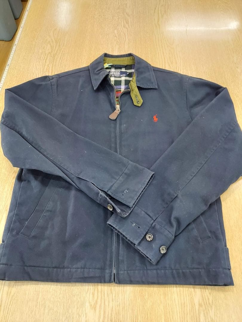 ラルフローレン　ブルゾン　スイングトップ　ネイビー　クリーニング済み 裏チェック