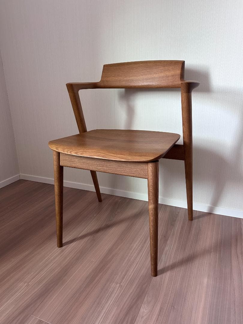 飛騨産業 SEOTO セミアームチェア 2脚目有 N5 板座 座面高45cm①