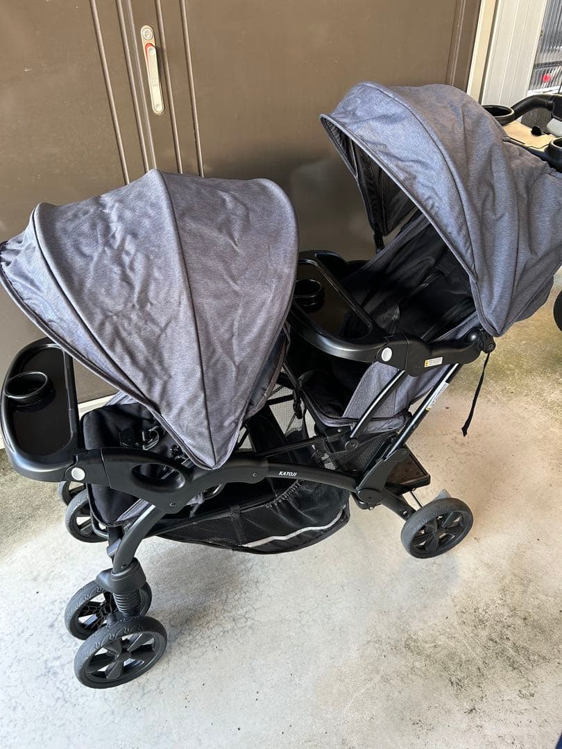 【値下げ】KATOJI 二人でゴーDX（デニム）レインカバー・カップホルダー付き