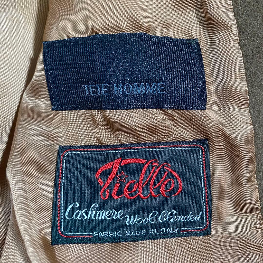 希少⭐︎テットオム イタリア製生地 カシミヤ ステンカラーコート 超ロング丈