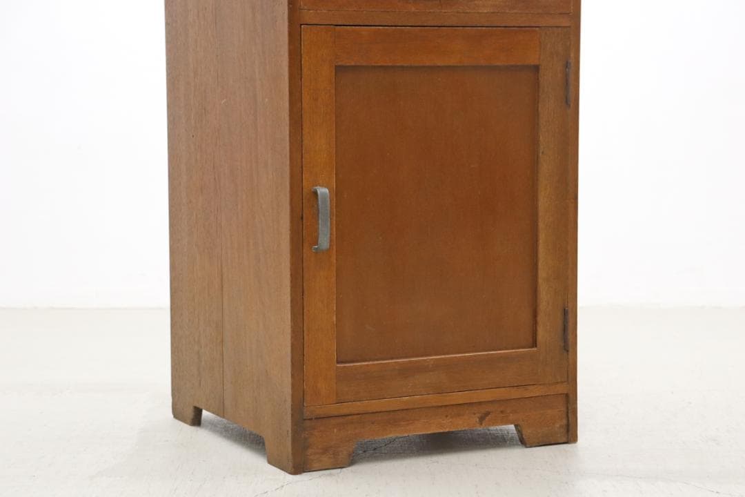 レトロ ラワン無垢材 トレー付き キャビネット 脇机 引き出し 花台 電話台