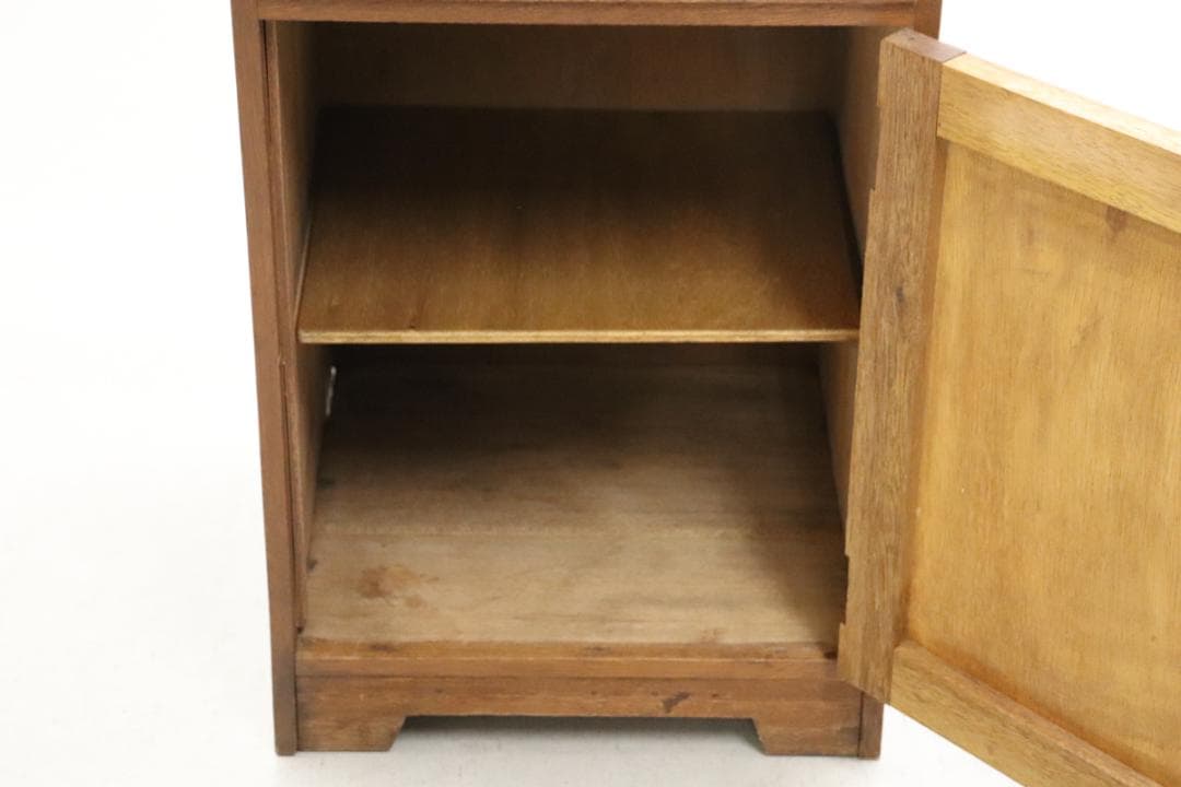 レトロ ラワン無垢材 トレー付き キャビネット 脇机 引き出し 花台 電話台