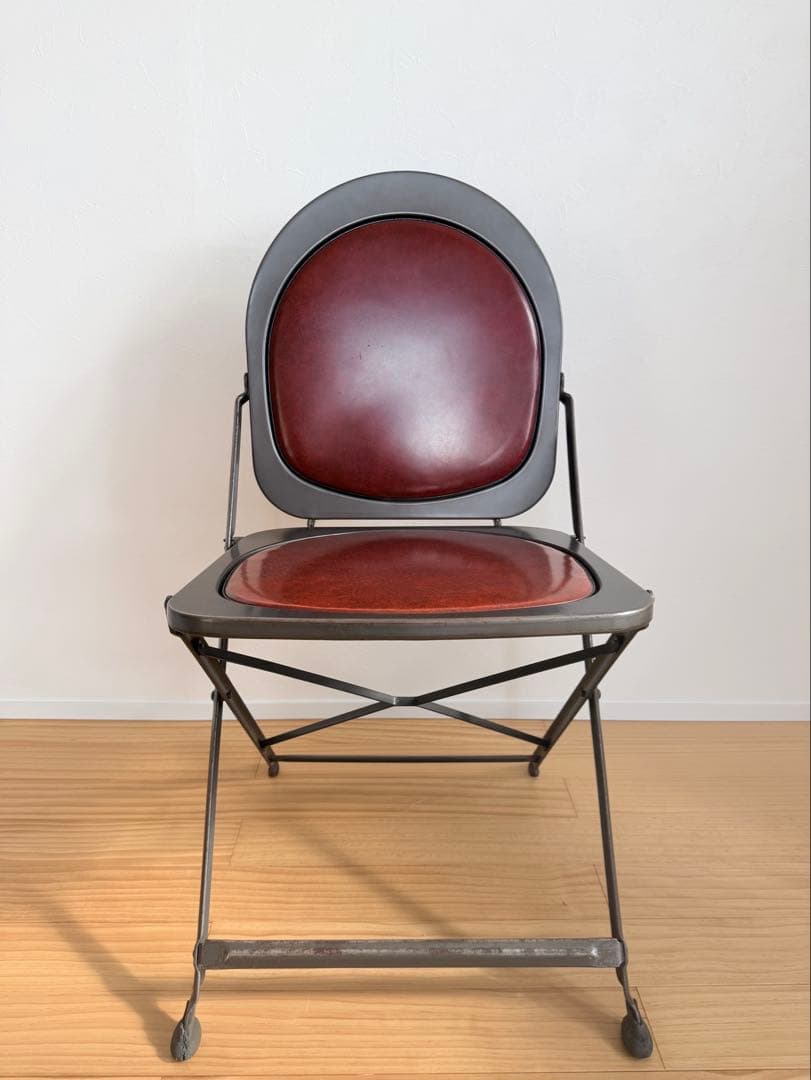 ヴィンテージ　フォールディングチェア　折りたたみ椅子 赤