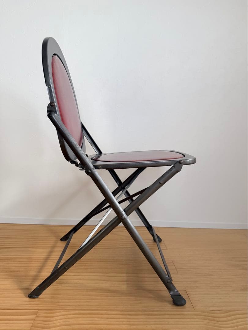 ヴィンテージ　フォールディングチェア　折りたたみ椅子 赤