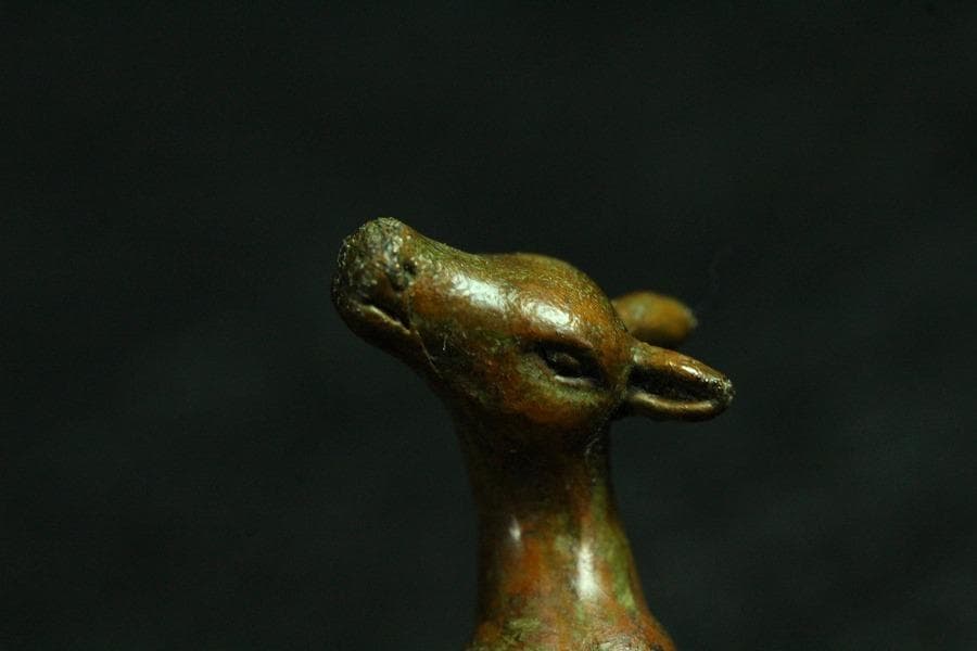 中国美術 鹿親子 印 文房四宝(K-YC533)