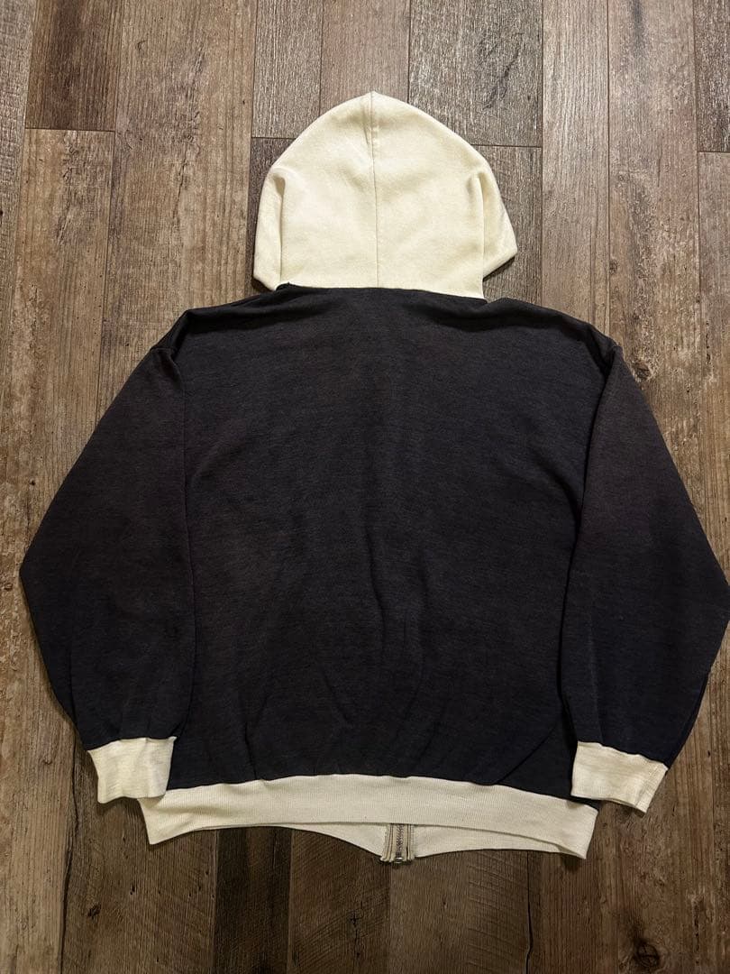 ヴィンテージ　ジップパーカー　50s 60s ツートン　ナス紺　フェード