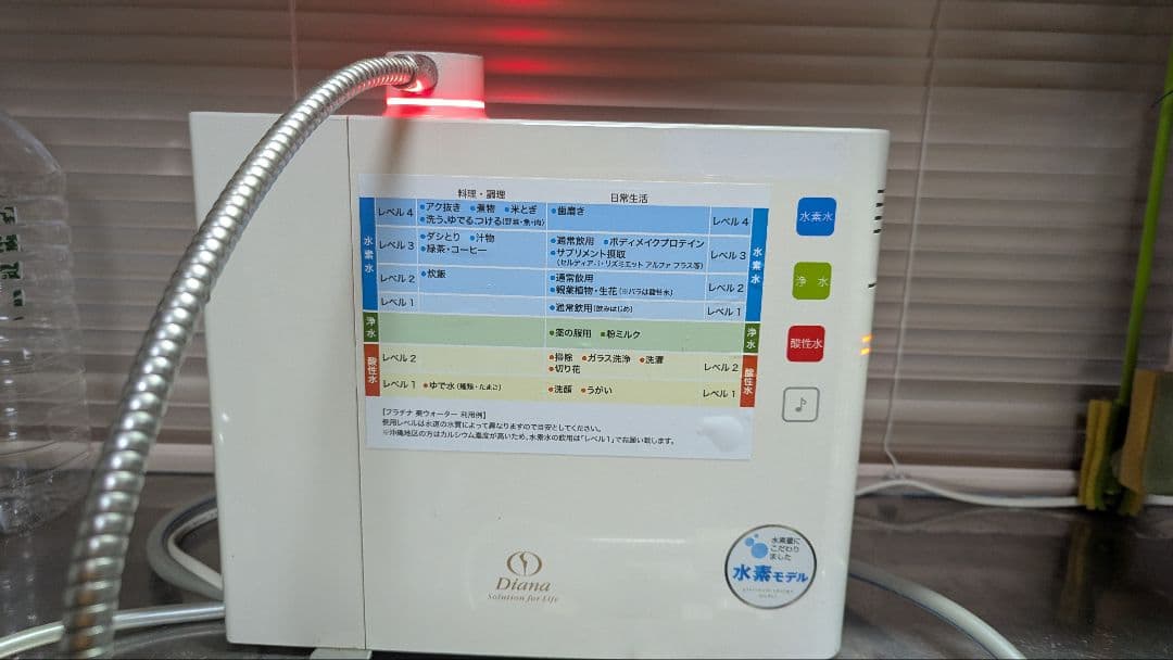 Dianu アルカリイオン整水器水素水モデル