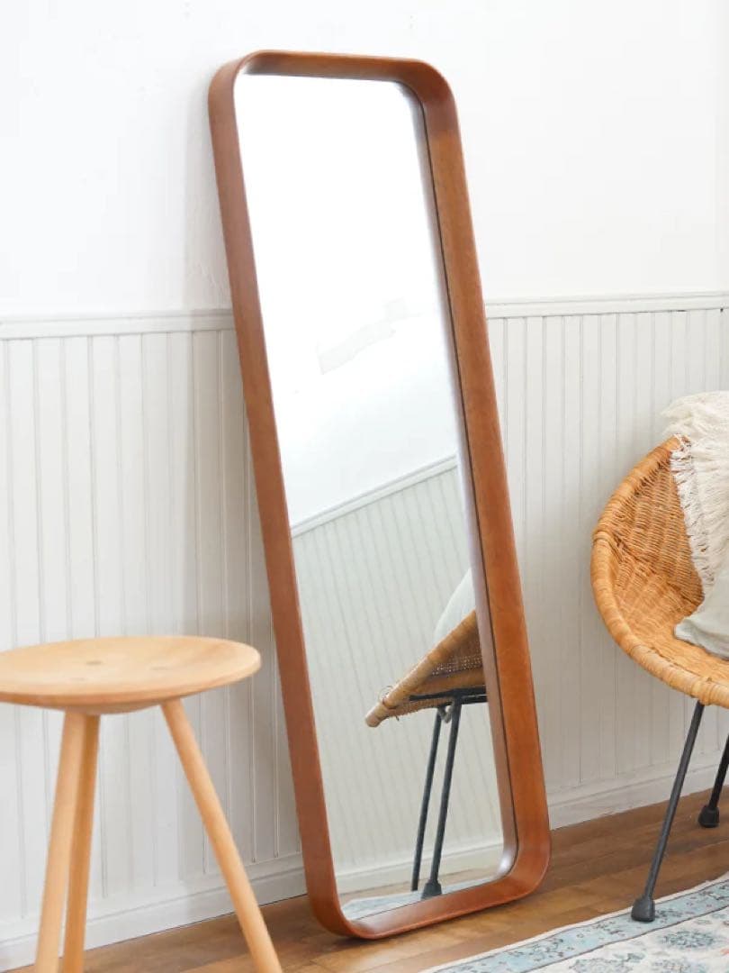 kurve クルベ　レクタングルミラー　姿見　北欧風　ナチュラル　鏡　木枠