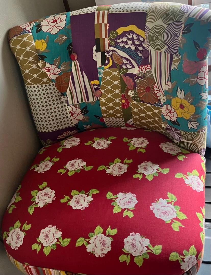 和風パッチワークデザイン椅子