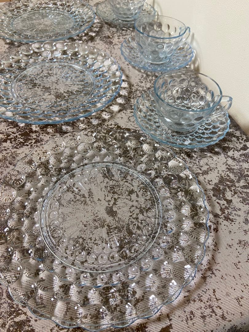 ファイヤーキングバブル サファイア カップ&ソーサー&ディナープレート 3セット