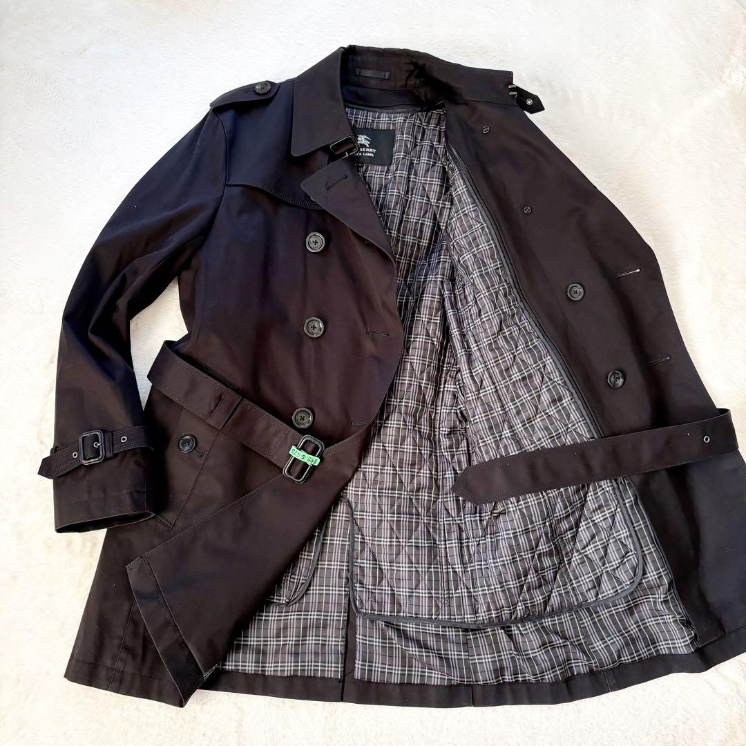 バーバリーブラックレーベル　ノバチェック　トレンチコート　L 黒　ライナー