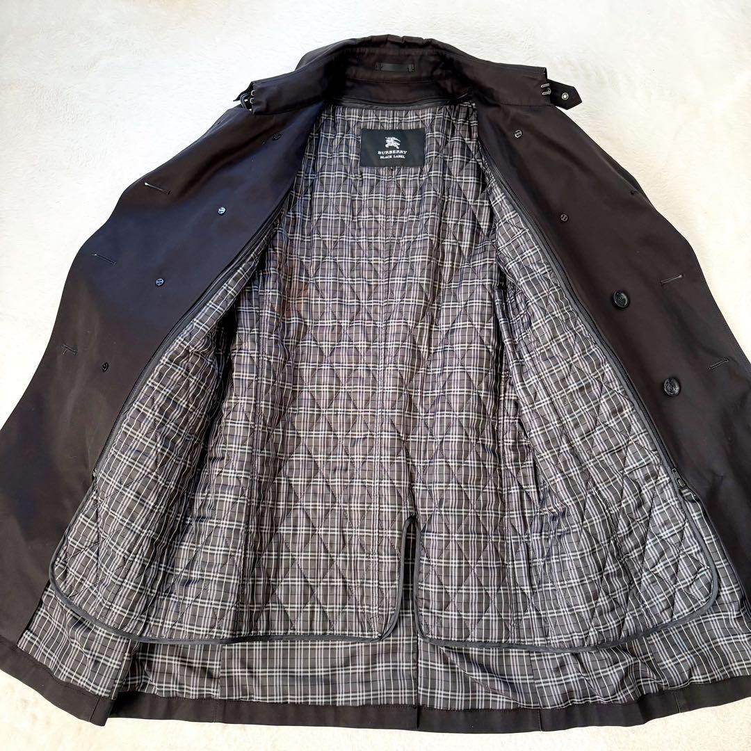 バーバリーブラックレーベル　ノバチェック　トレンチコート　L 黒　ライナー