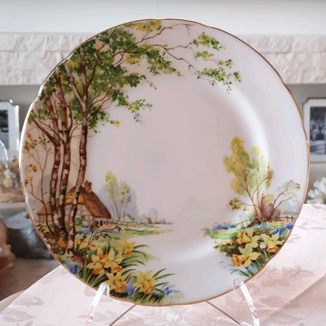 ハマースレイ ⑪ 水仙 風景画 プレート ビンテージ アンティーク