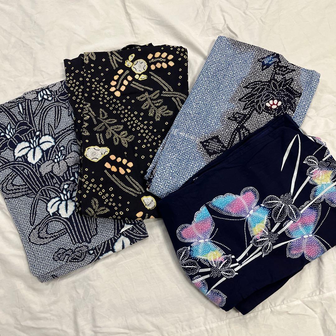 7 4 綿 絞り柄 浴衣 リメイク用