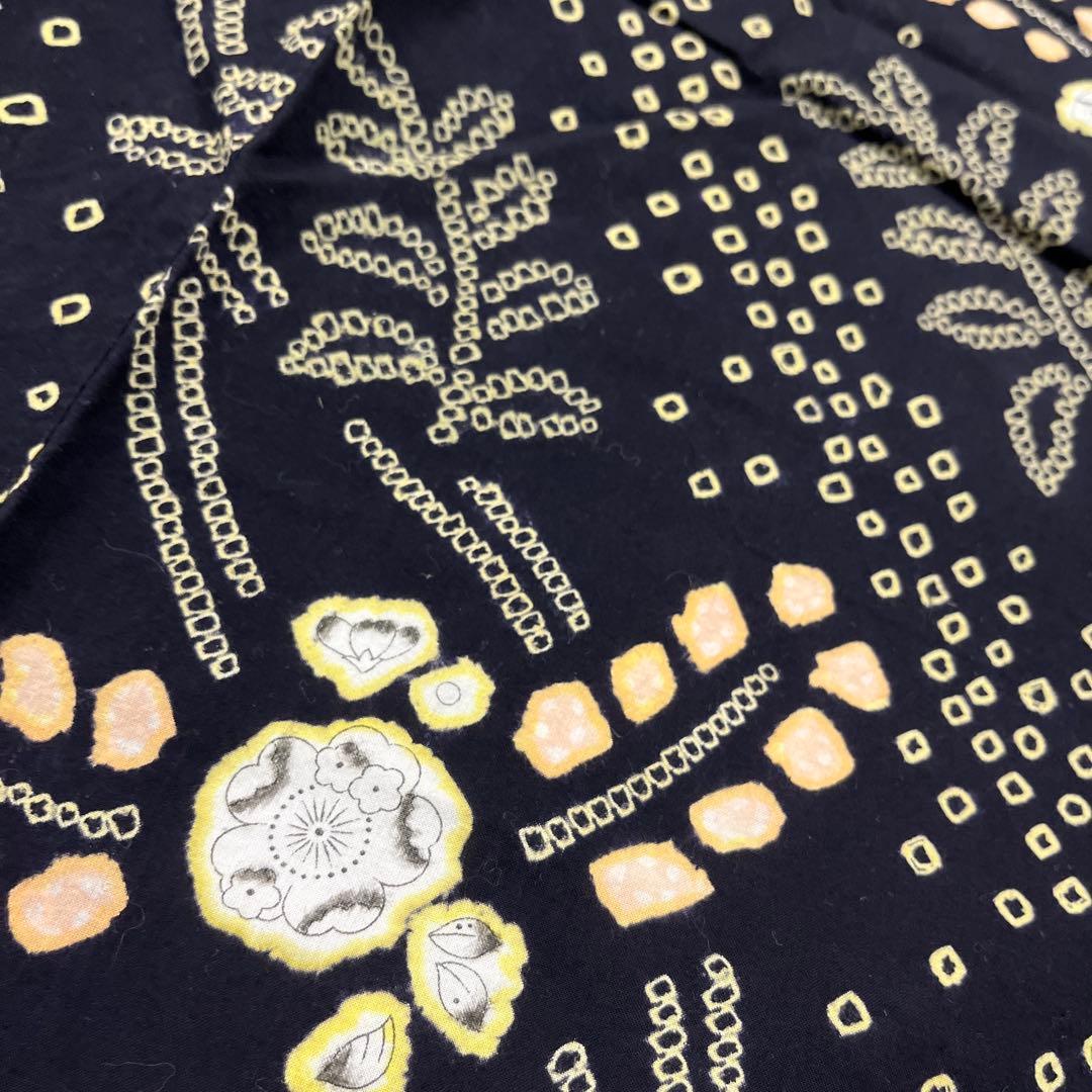 7 4 綿 絞り柄 浴衣 リメイク用