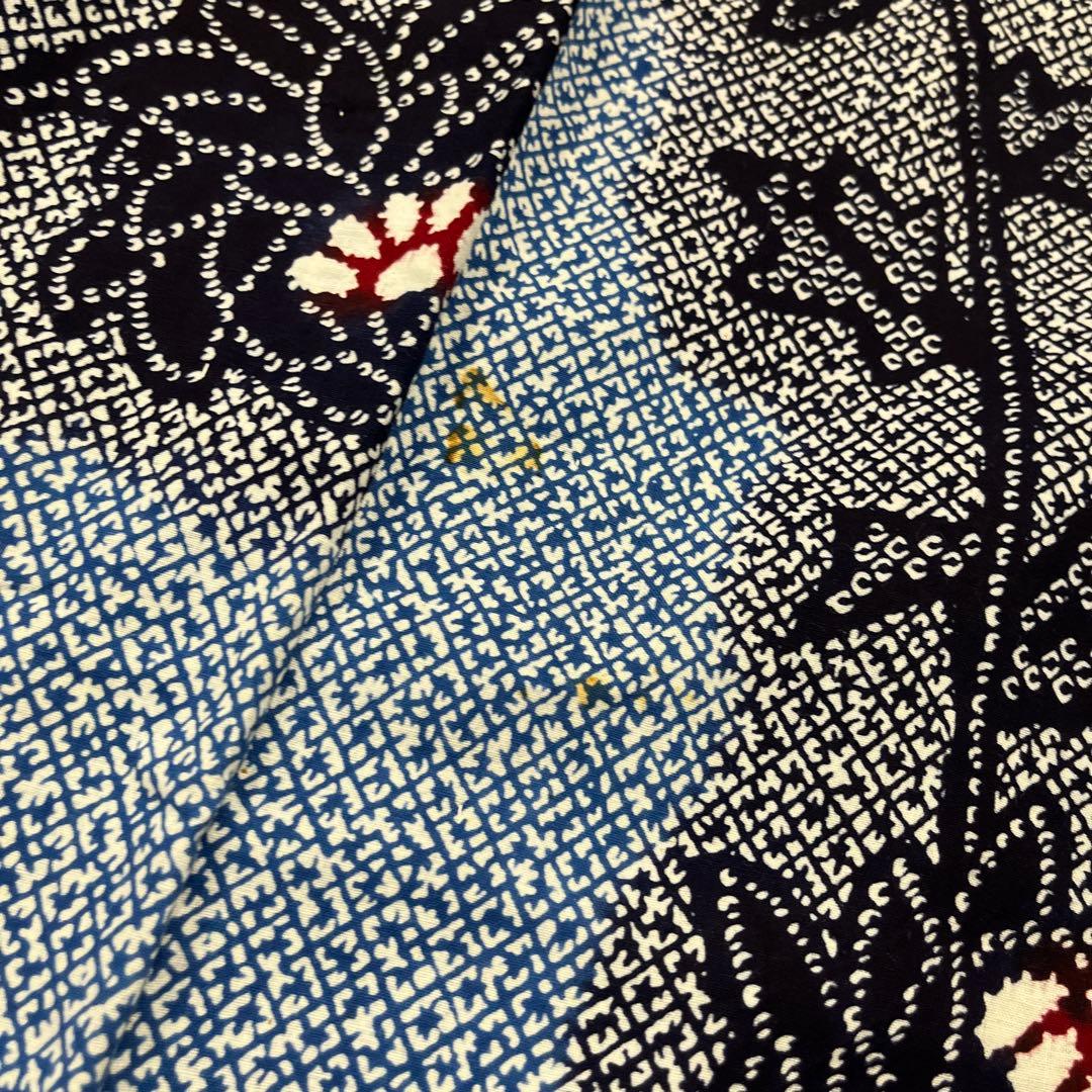 7 4 綿 絞り柄 浴衣 リメイク用