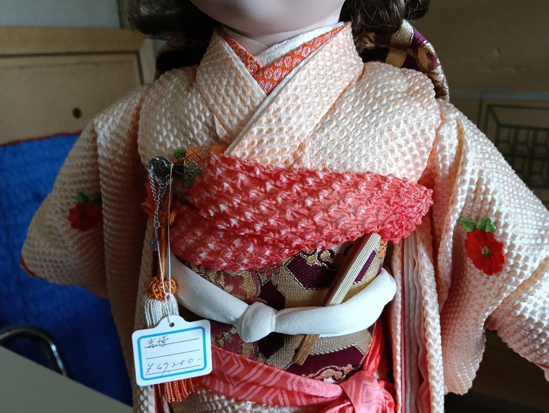 y 【レアもの】市松人形　京都西陣織裂地　吉徳大光　作