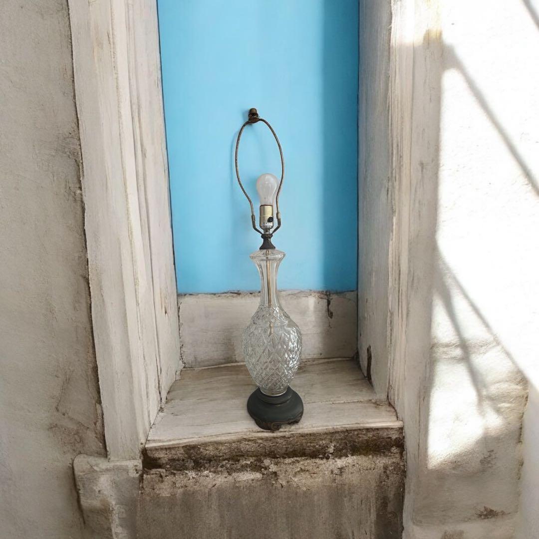 ちゃむ❣️ヴィンテージ ランプ ライト アンティーク ガラス 真鍮 レトロ