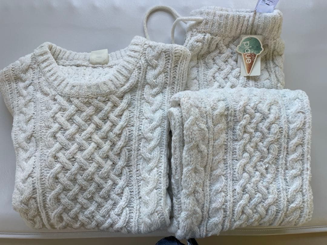 ジェラートピケenplid ホワイト ルームウェア フリーサイズ