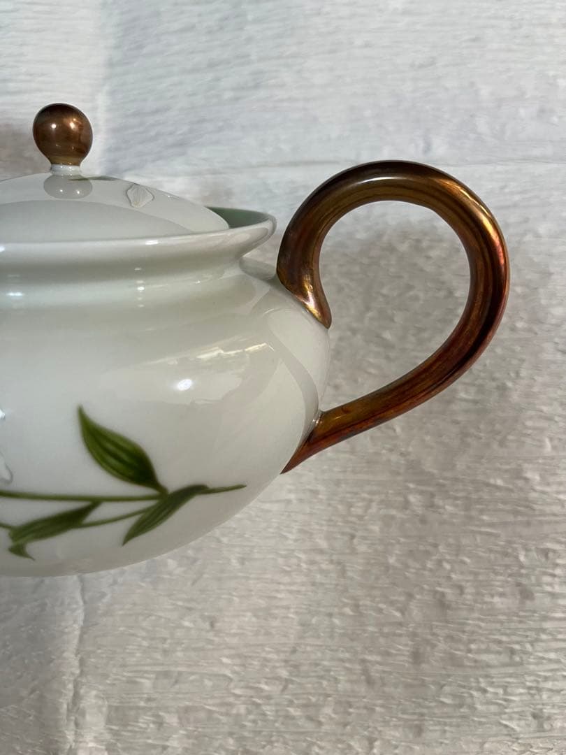 深川製磁　君島一郎　キミジマ　百合　急須　湯呑み　菓子皿