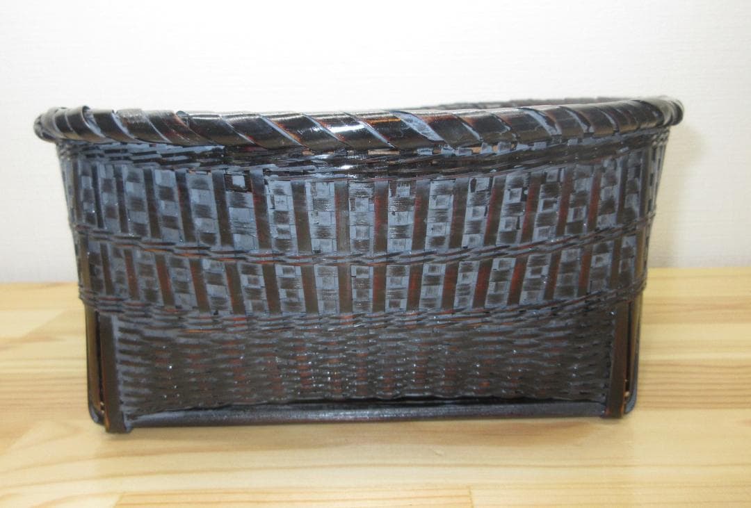 送料込【逢絢亭・新品】茶道具 水屋道具 炭斗 風炉用 細竹 染竹 木製 紙箱入り