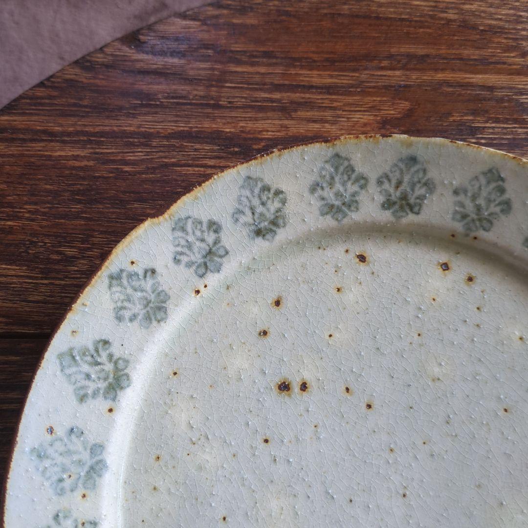 市野吉記コウホ窒　安南手　食器　ラウンドプレート　２枚セット　新品