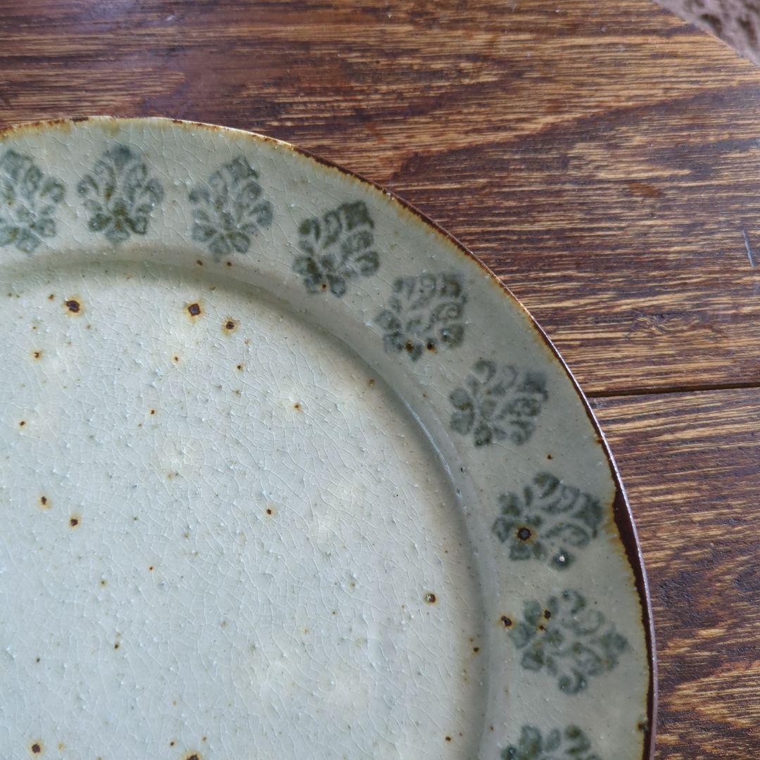 市野吉記コウホ窒　安南手　食器　ラウンドプレート　２枚セット　新品