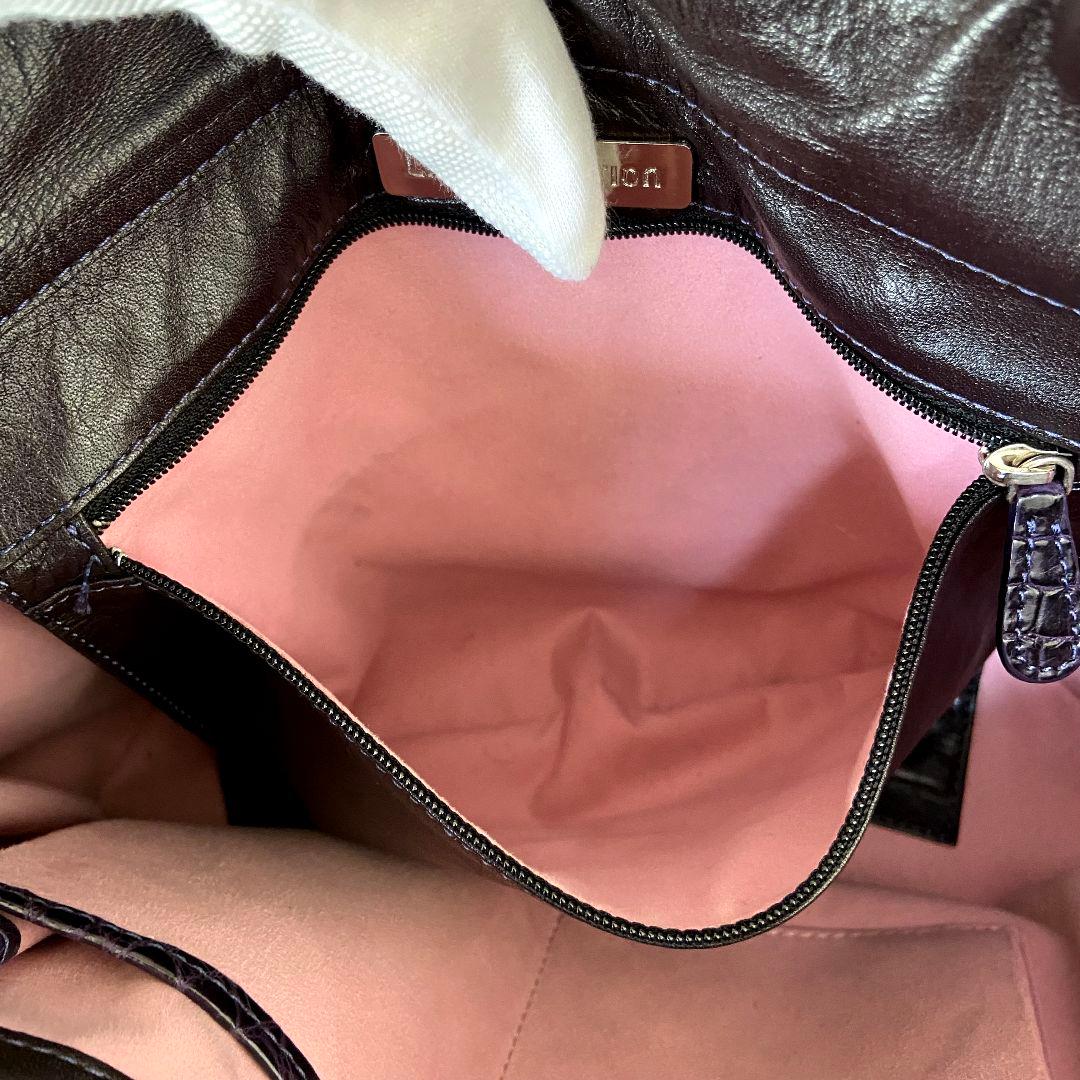 【未使用級】タグ付き　Takechi　ラージクロコ　トートバッグ　ダークパープル