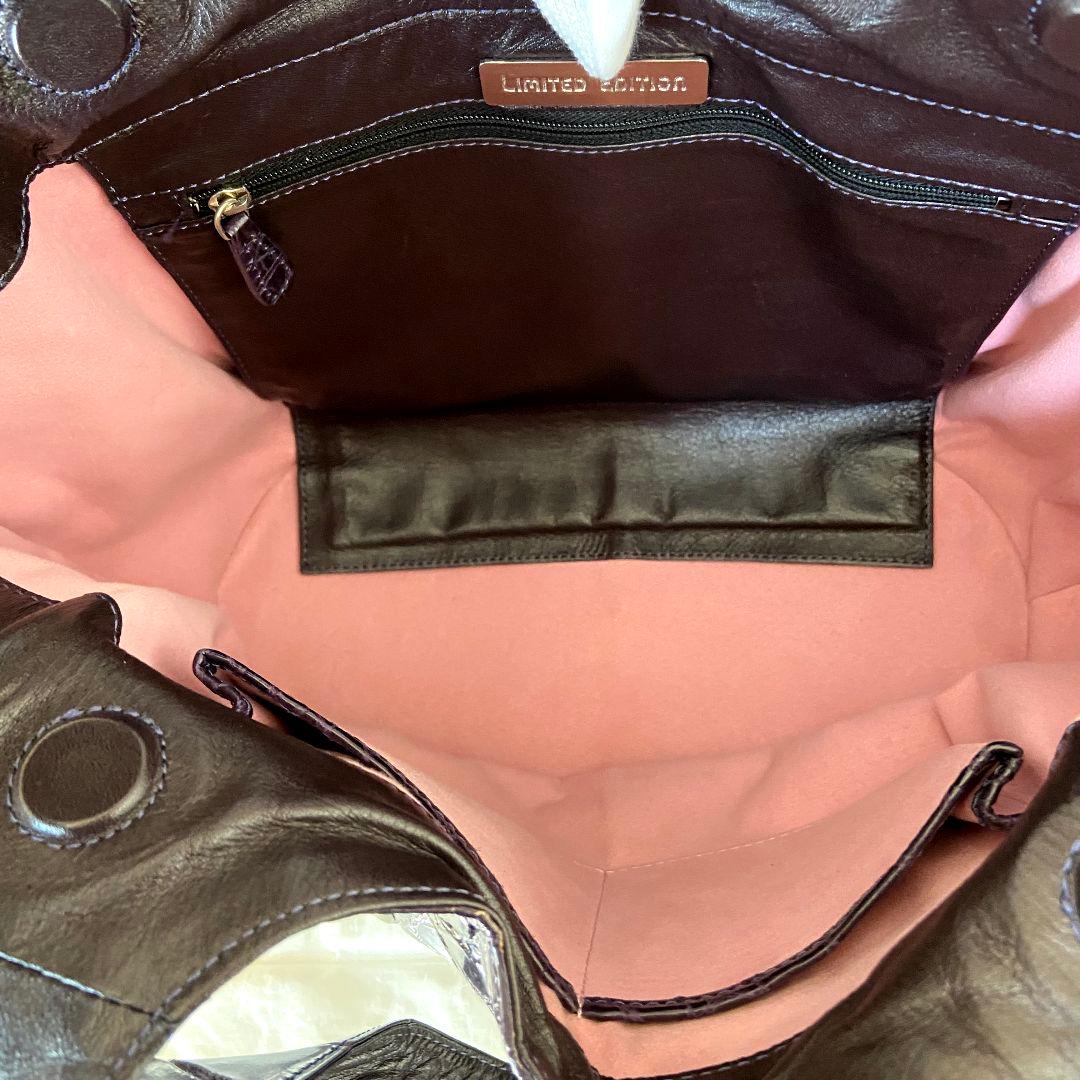 【未使用級】タグ付き　Takechi　ラージクロコ　トートバッグ　ダークパープル