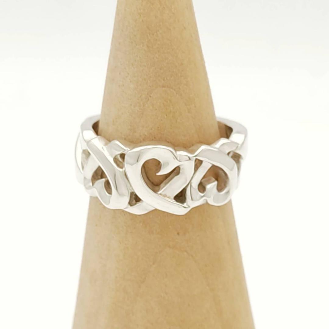【極美品】✨ティファニー　リング12.5（12）　トリプルラビングハートSV指輪