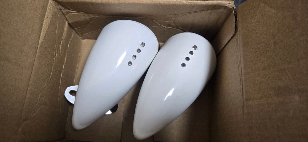 バイク ミラー AXXL スポッターミラー ホワイト