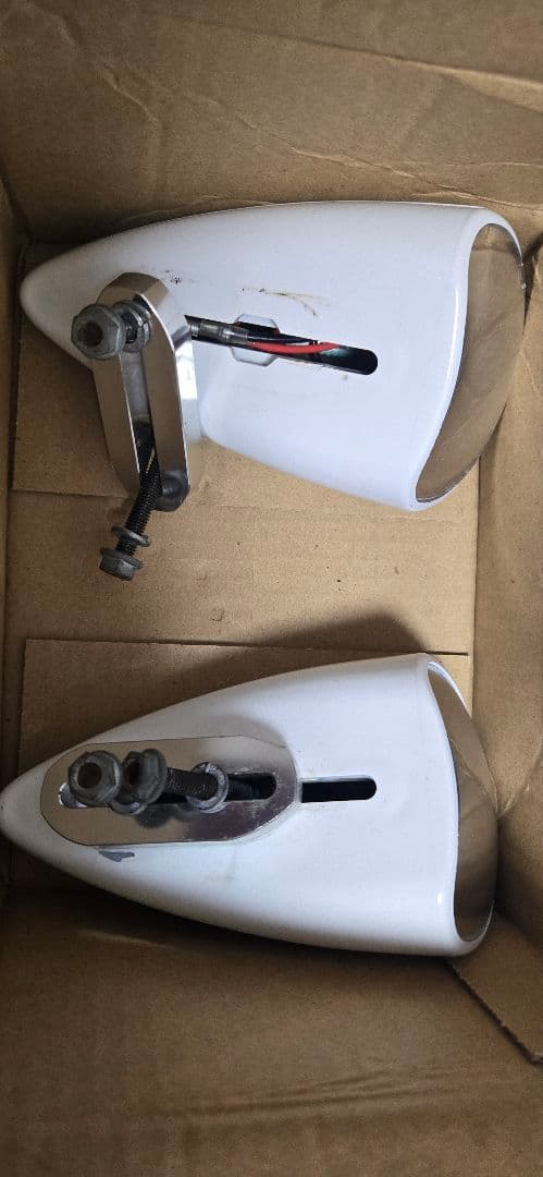 バイク ミラー AXXL スポッターミラー ホワイト