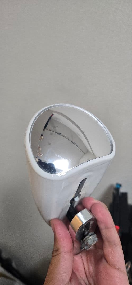 バイク ミラー AXXL スポッターミラー ホワイト