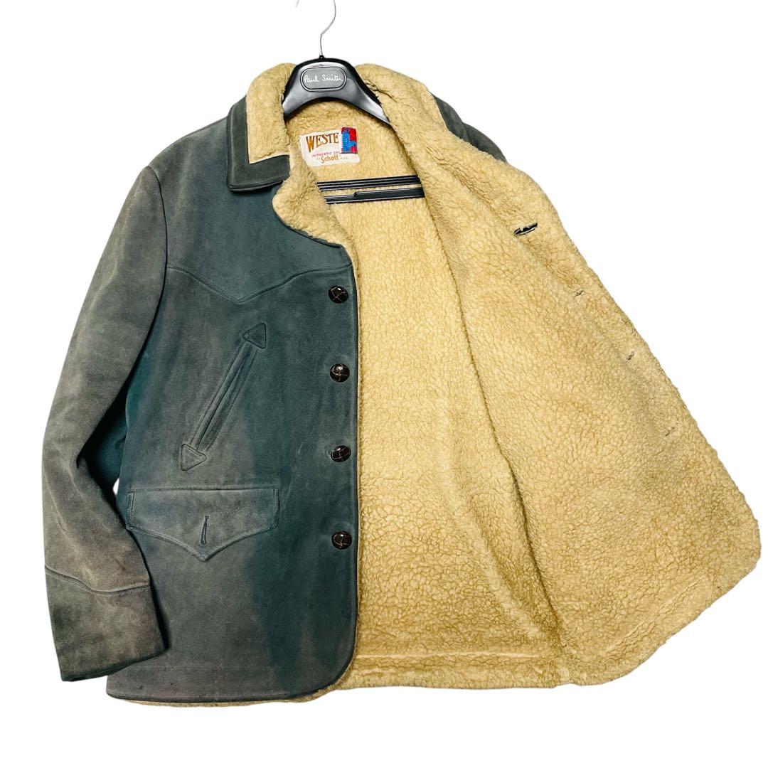 希少✨80S Schott ムートン ウエスタンヨーク ランチジャケット　40