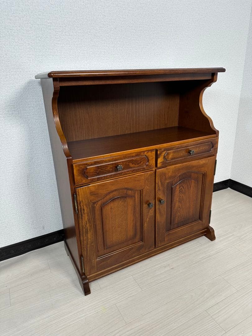 カリモク コロニアル 天然木 電話台 レンジ台 サイドチェスト ※i4※