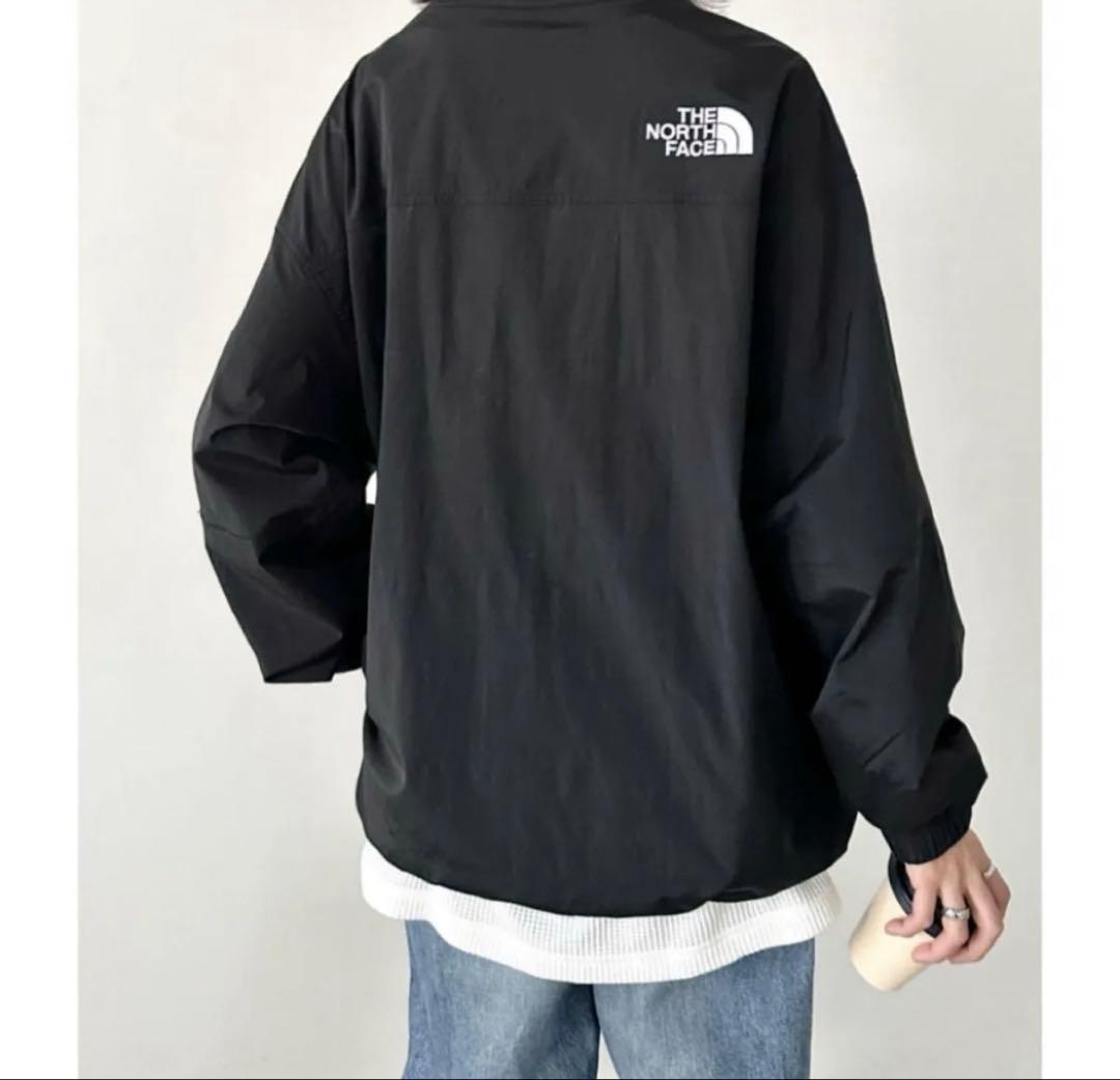 ノースフェイス　韓国限定品　バイカラー 切替ワンポイント クルーネックトップス