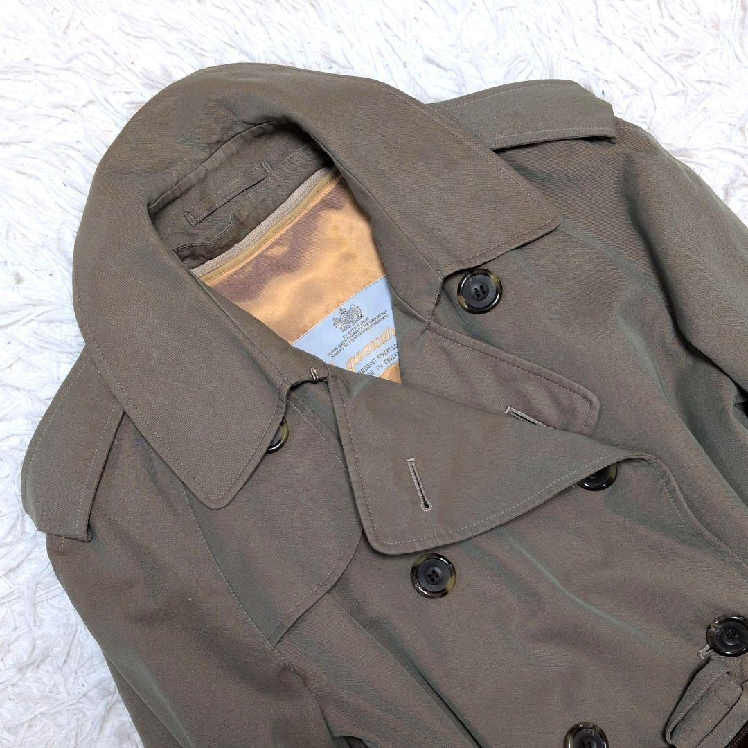 【美品】アクアスキュータム☆玉蟲色　ライナー　ベルト　ダブル　トレンチコート