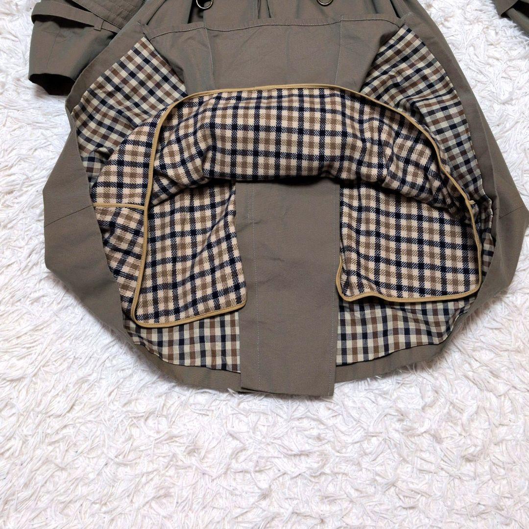 【美品】アクアスキュータム☆玉蟲色　ライナー　ベルト　ダブル　トレンチコート