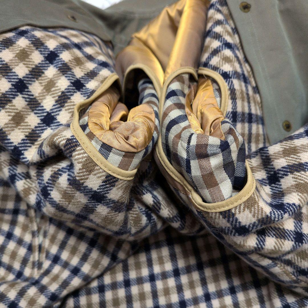 【美品】アクアスキュータム☆玉蟲色　ライナー　ベルト　ダブル　トレンチコート