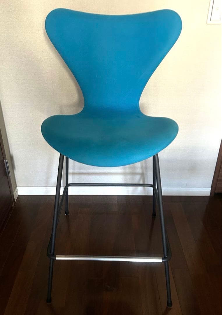 Fritz Hansen セブンチェア フルパディング バースツール 青
