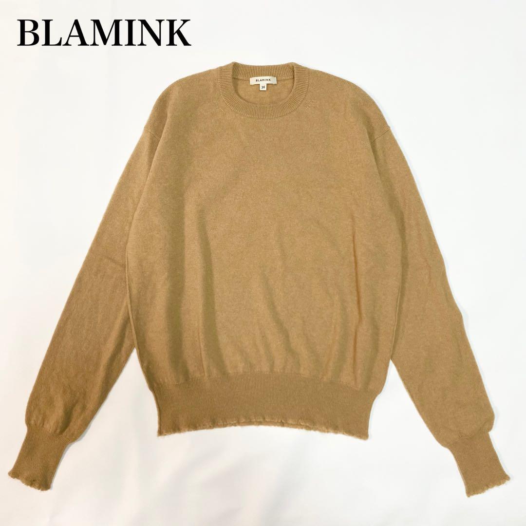カシミヤ100%✨　BLAMINK 12G クルーネックニット　36