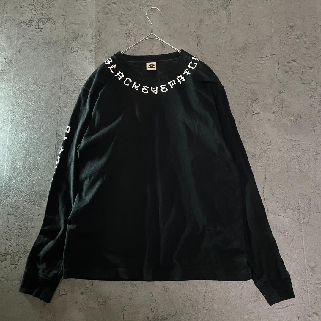 専用ブラックアイパッチ KANJI L/S TEE ブラック ロゴ ストリート
