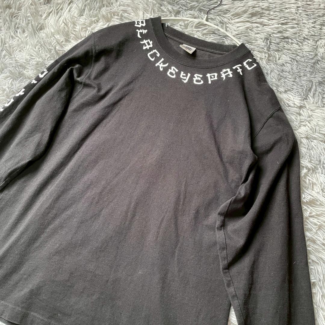 専用ブラックアイパッチ KANJI L/S TEE ブラック ロゴ ストリート