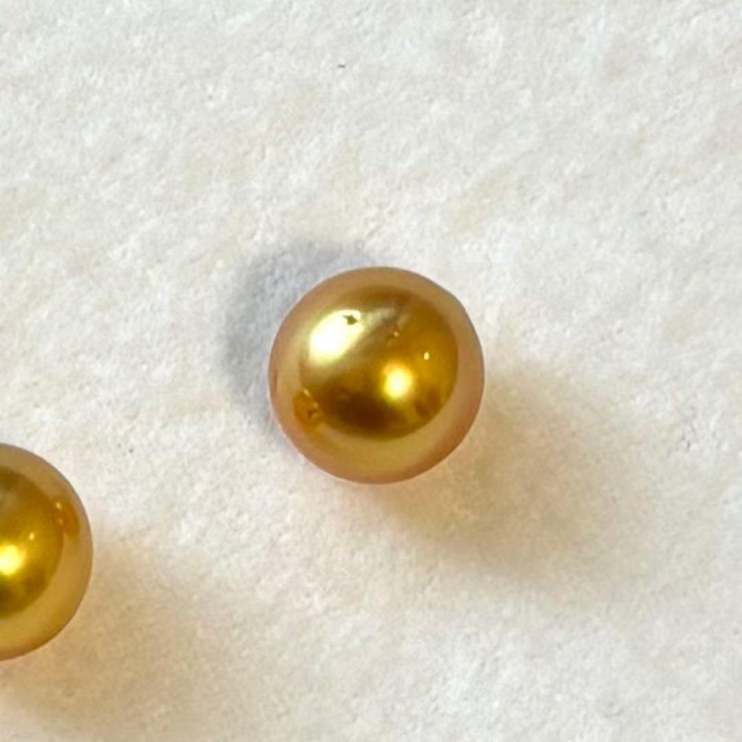 パール　ルース　南洋真珠　白蝶珠　金色　10mm フラット　２pcs