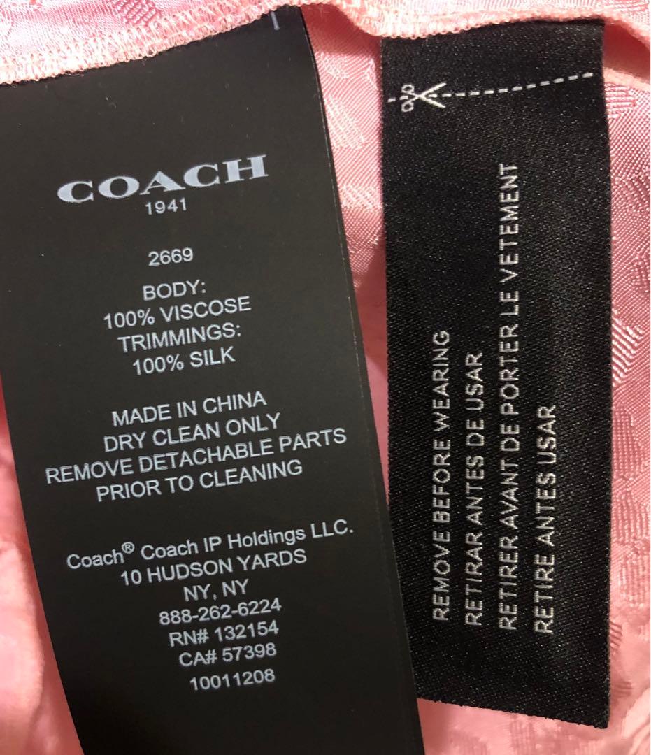 ￼COACH コーチ ワンピース ピンク スカーフ付 ベルト付 クリスマス