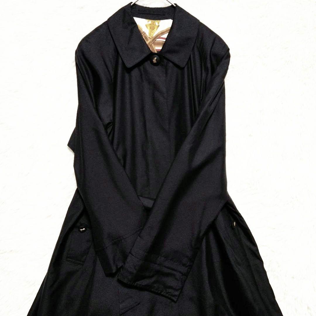 バーバリー　Burberry　金タグ　スカーフ柄　ステンカラーコート　比翼仕様